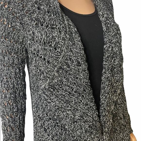 Velvet by Graham & Spencer cardigan sweater black silver cardigan loose SZ MD - Picture 13 of 16